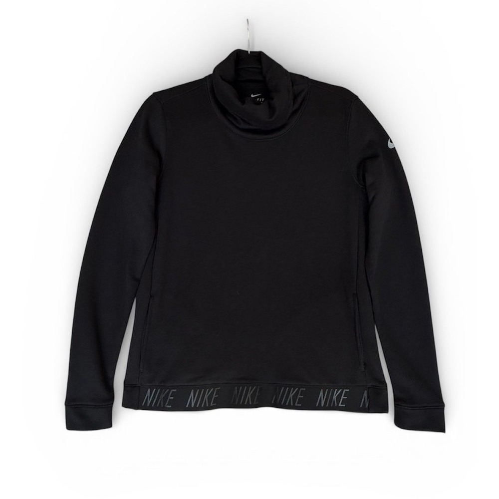 Nike Dri-fit Womens Cowl Neck Athletic Sweatshirt Black Size Small Granola Swole
